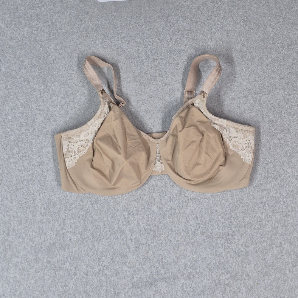 Olga By Warner's Women Bra 38DD Beige T Shirt Underwired Lace Strap